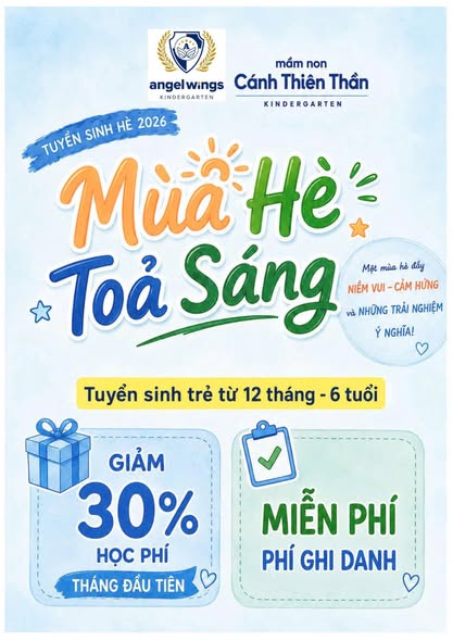 Mùa hè này, Angel Wings sẽ mang đến cho các bạn nhỏ những hoạt động thú vị, đặc sắc.
